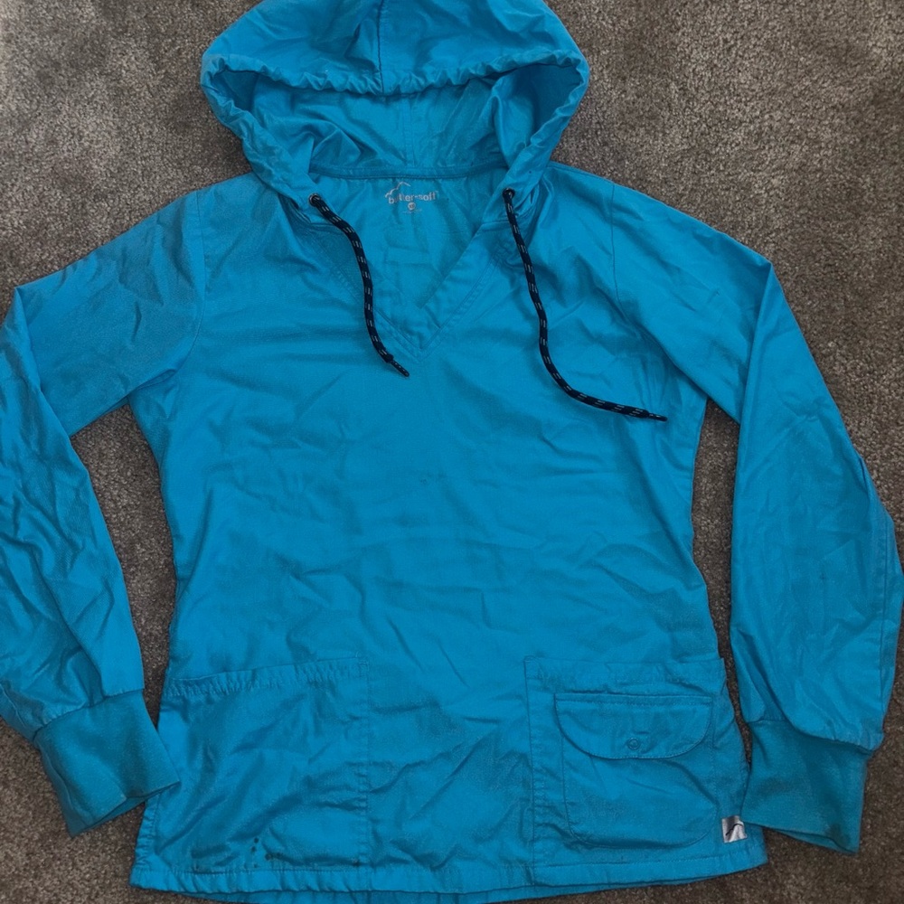 Blue Buttersoft Nursing scrub Hoodie